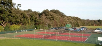 The tennis courts at North Foreland Golf Club, Kent